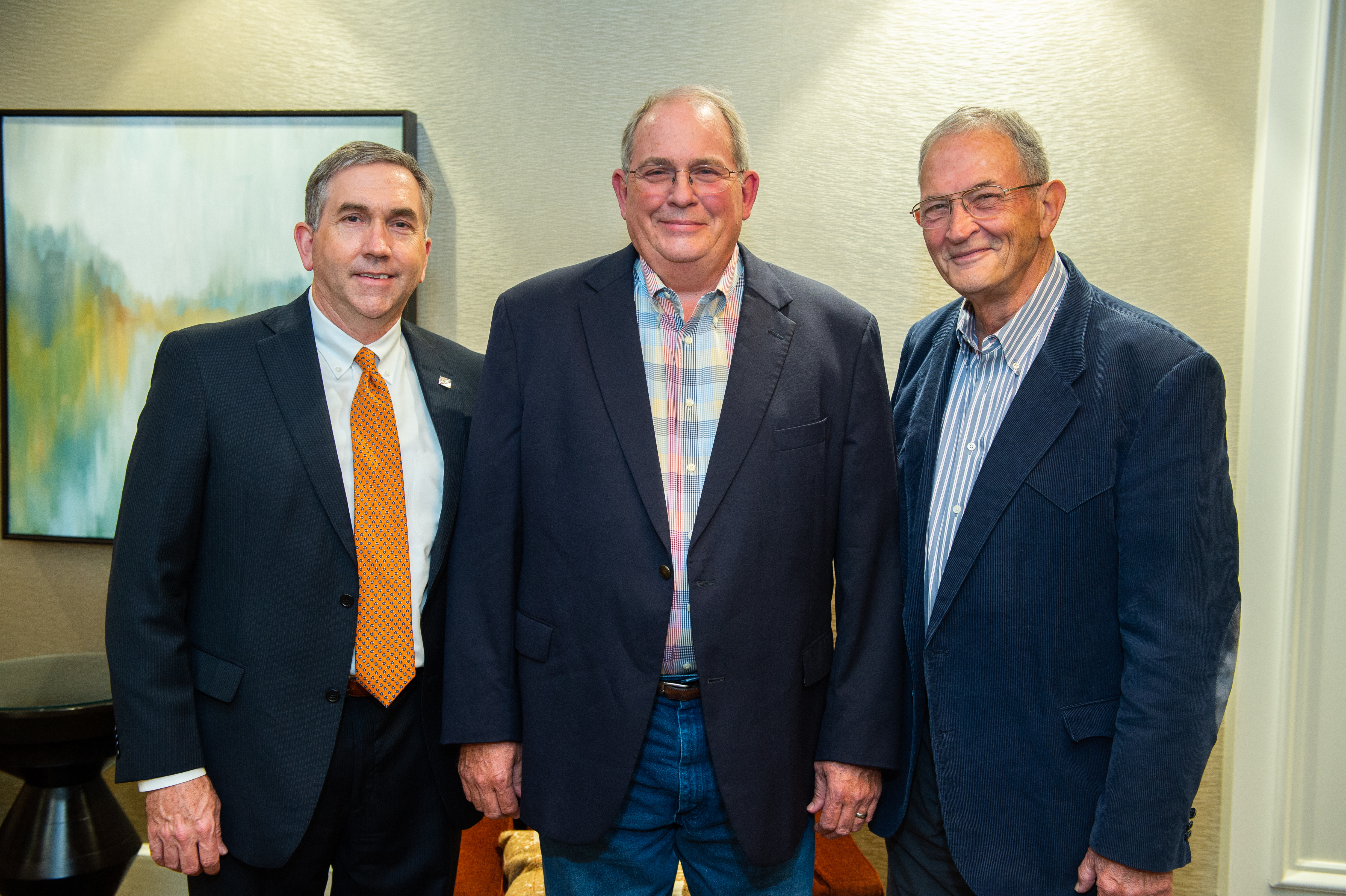 Dean Calvin Johnson, left, Dr. Calvin White, recipient of the El Toro Award, and Dr. Dwight Wolfe. 