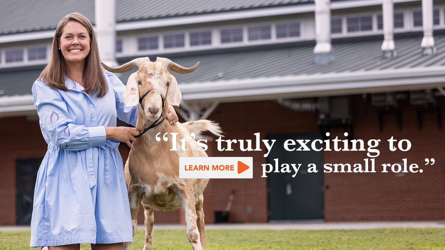 Jan Miles with a goat