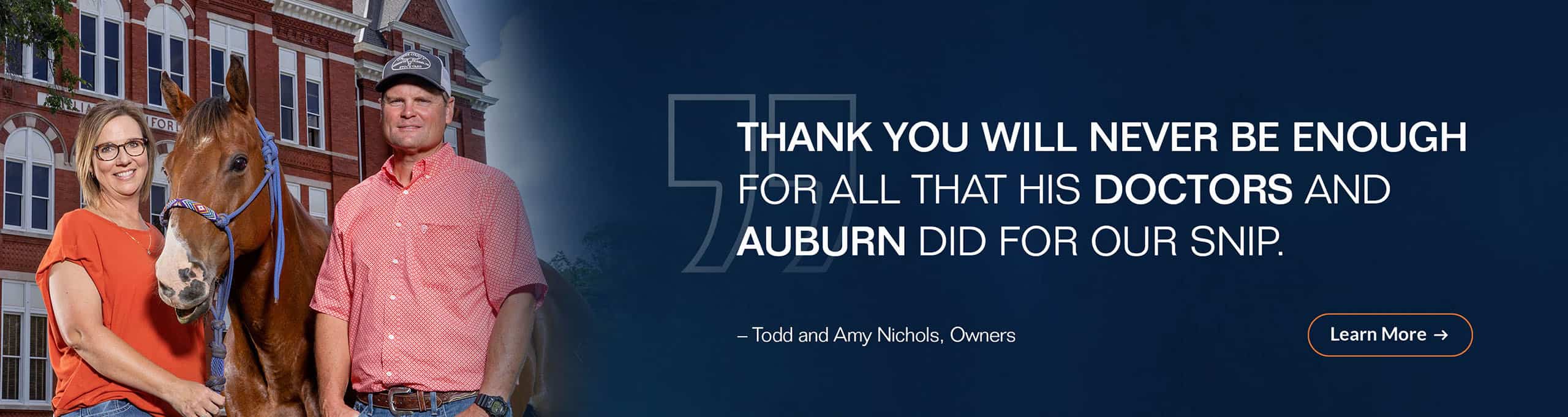 Thank you will never be enough for all that his doctors and Auburn did for our Snip.