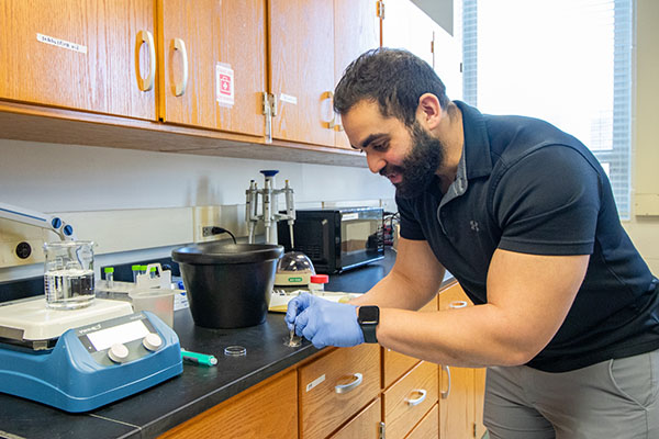 Dr. Ismaeel in the lab