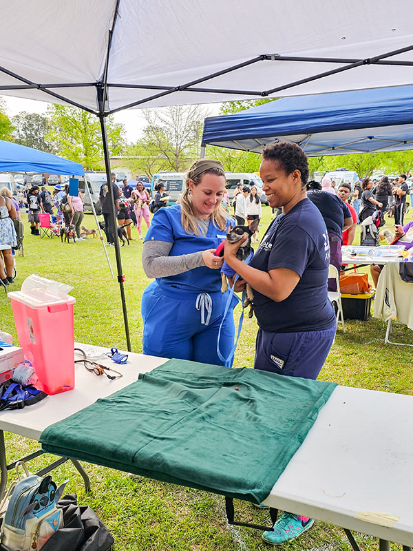 Students at Outreach event
