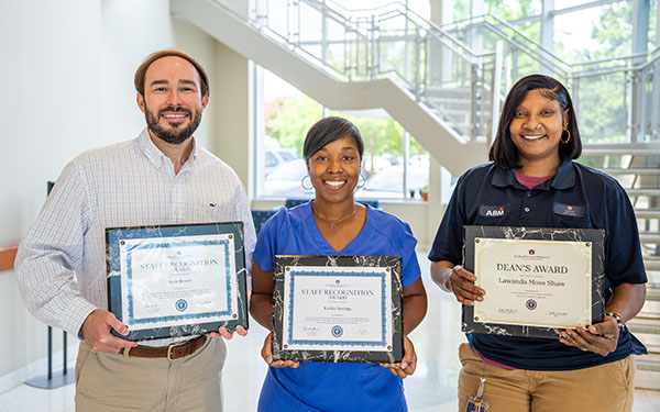 Three staff recognition winners