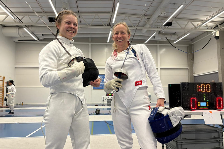 Dr. Towns with fencing partner