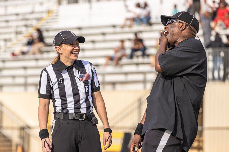 Dr. Towns with referee