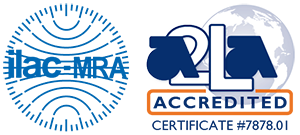 ilac-MRA and A2LA lab logo cert: 7878.01
